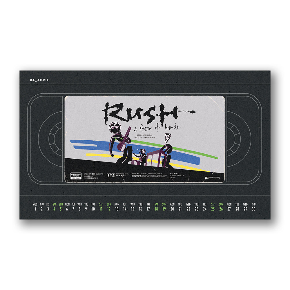 RUSH 2026 DESK CALENDAR (THE VHS EDITION)