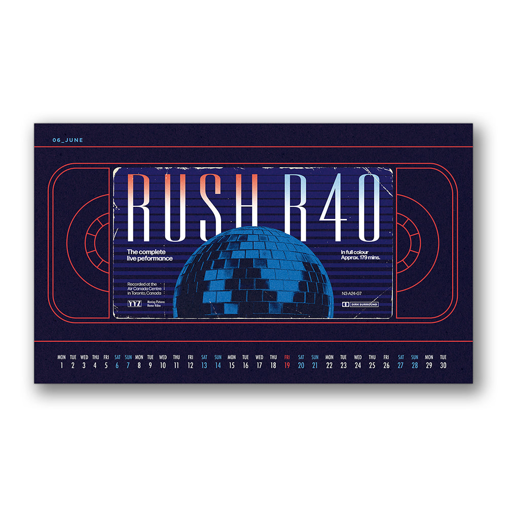 RUSH 2026 DESK CALENDAR (THE VHS EDITION)