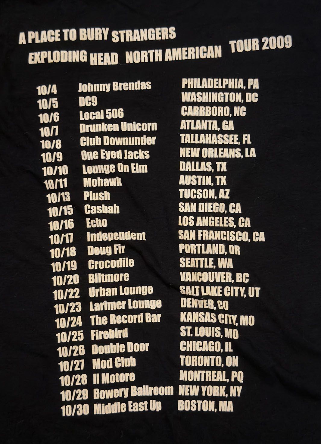 2009 Exploding Head Tour T-Shirt