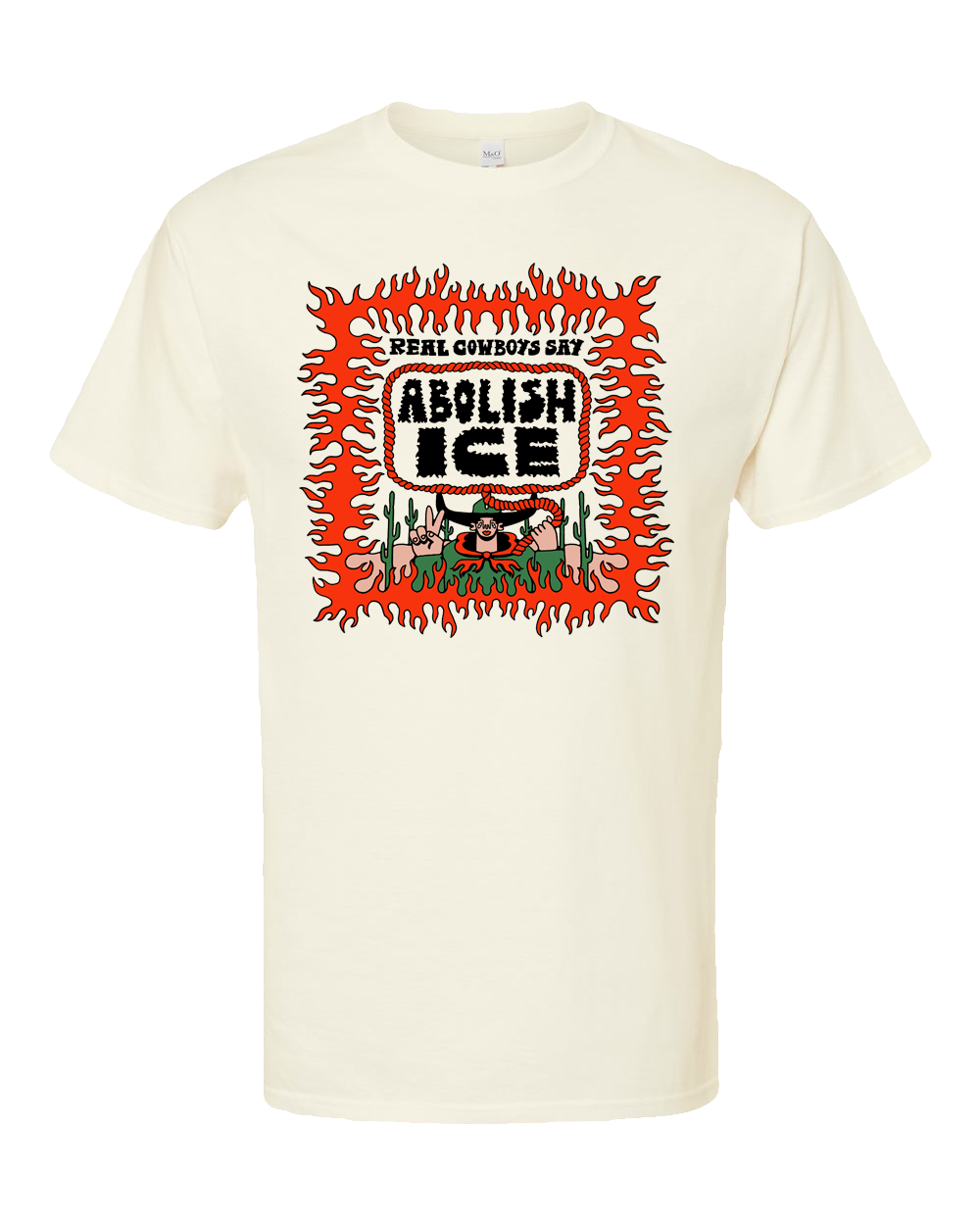 ABOLISH ICE Full Color Natural T-Shirt