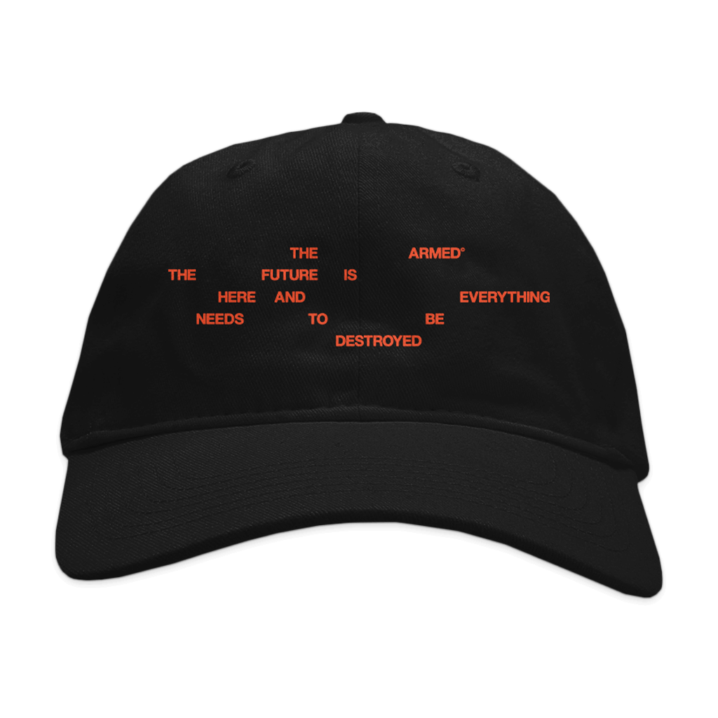 THE FUTURE IS Hat – Black Hat with Orange Thread Embroidery