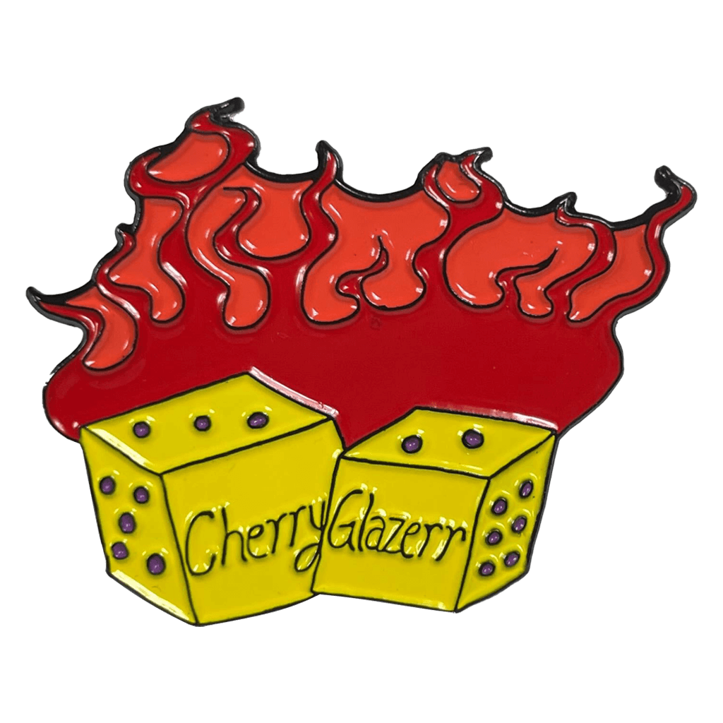 Flaming Dice Enamel Pin