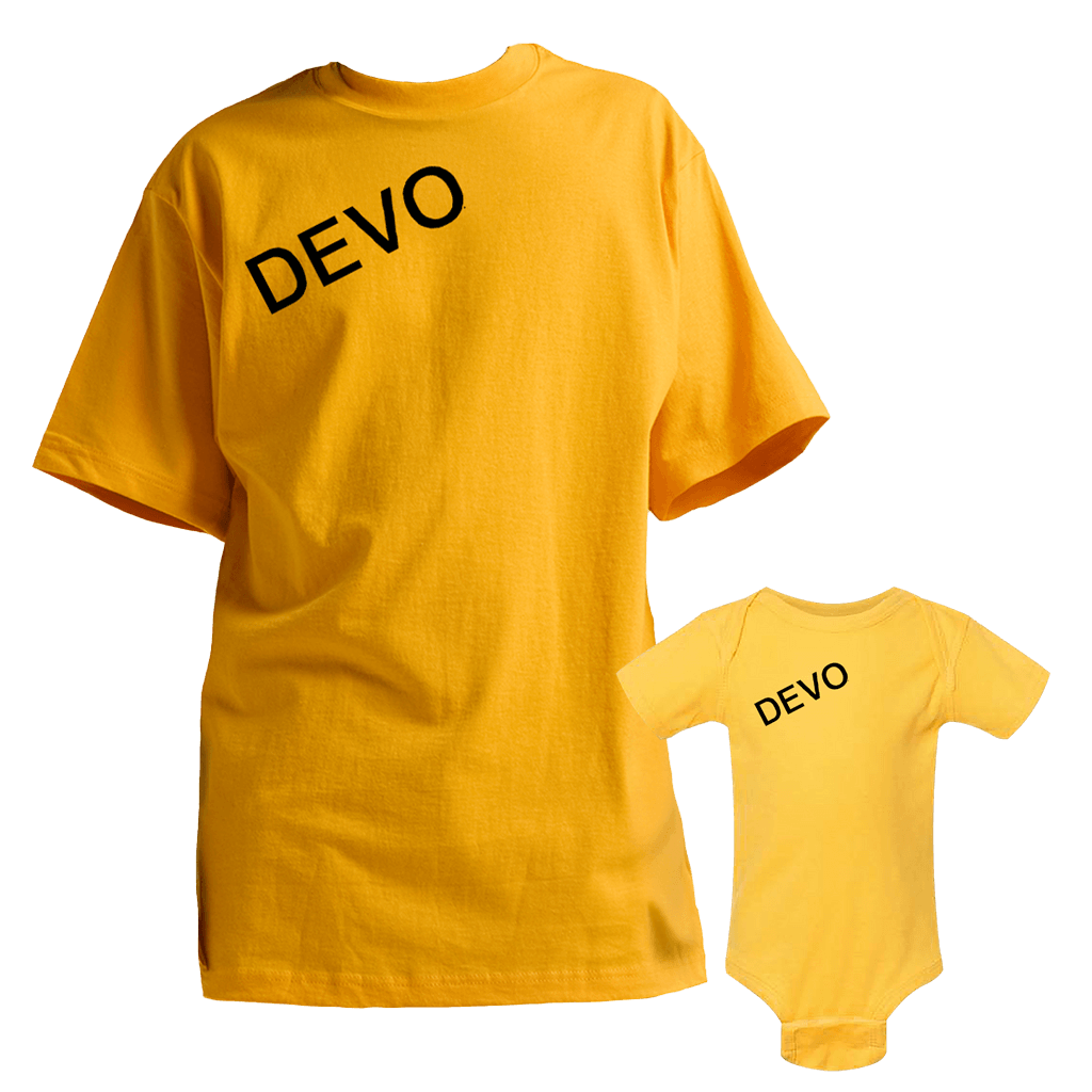 Devo Yellow T-Shirt + Onesie Set