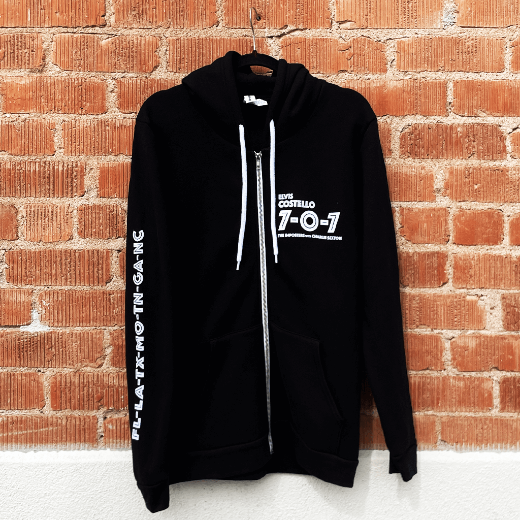 707 Black Zip Up Hoodie