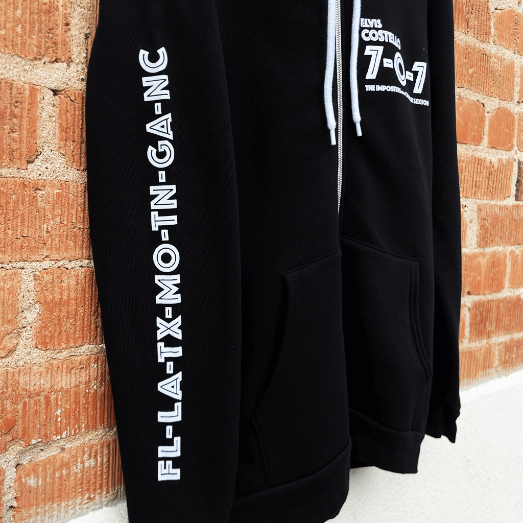 707 Black Zip Up Hoodie