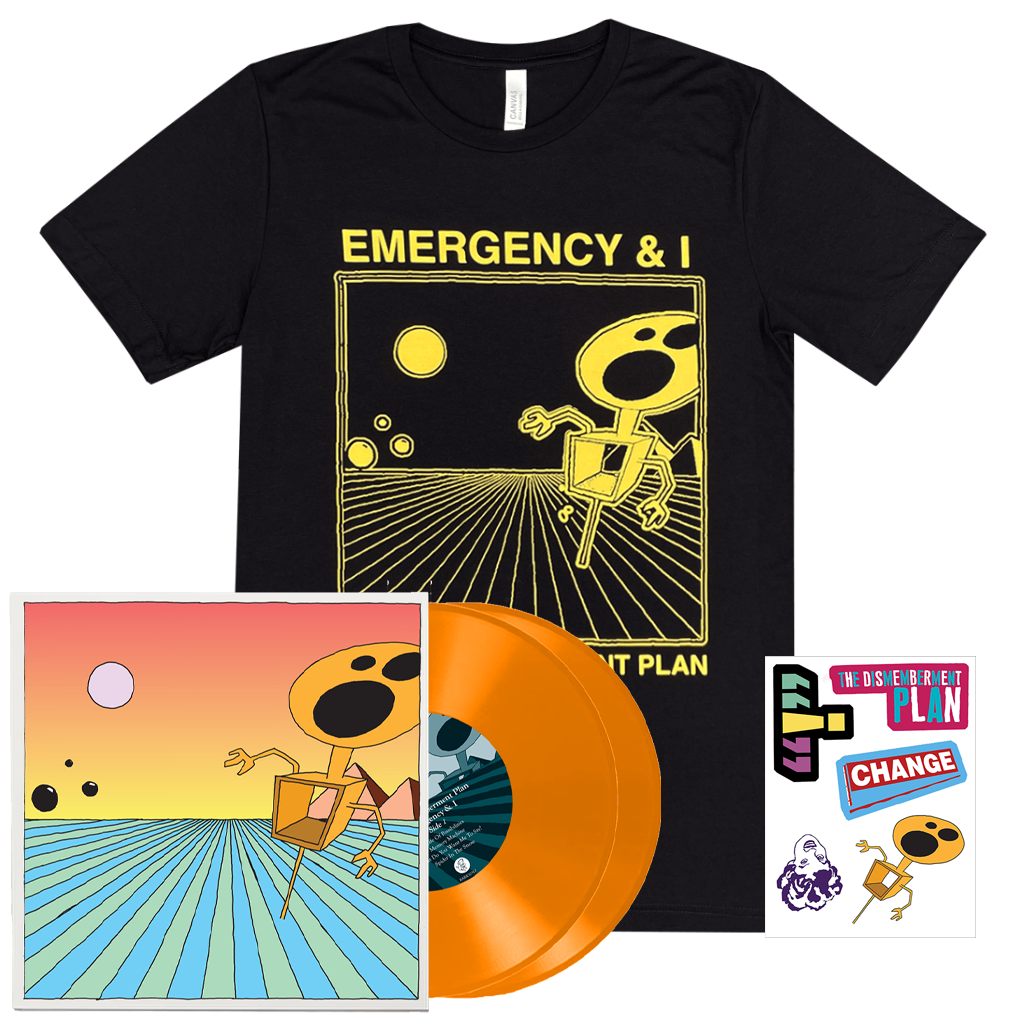 Emergency & I Vinyl + E&I Black T-Shirt + Die Cut Sticker Sheet