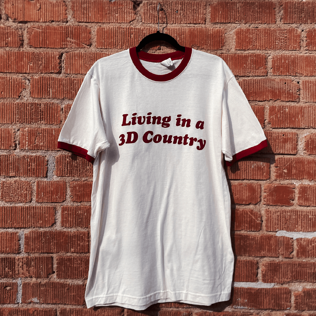3D Country Off White Ringer T-Shirt