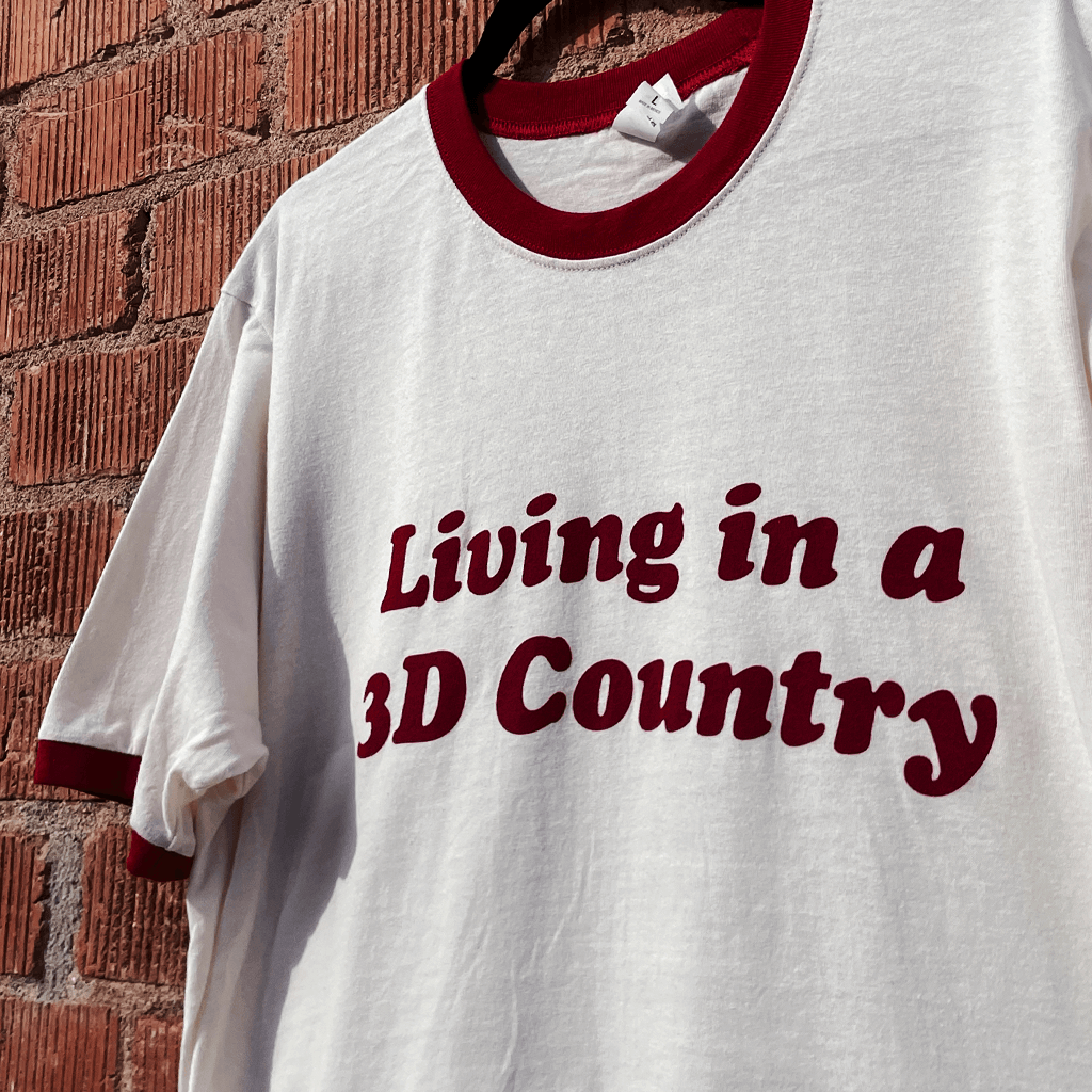 3D Country Off White Ringer T-Shirt