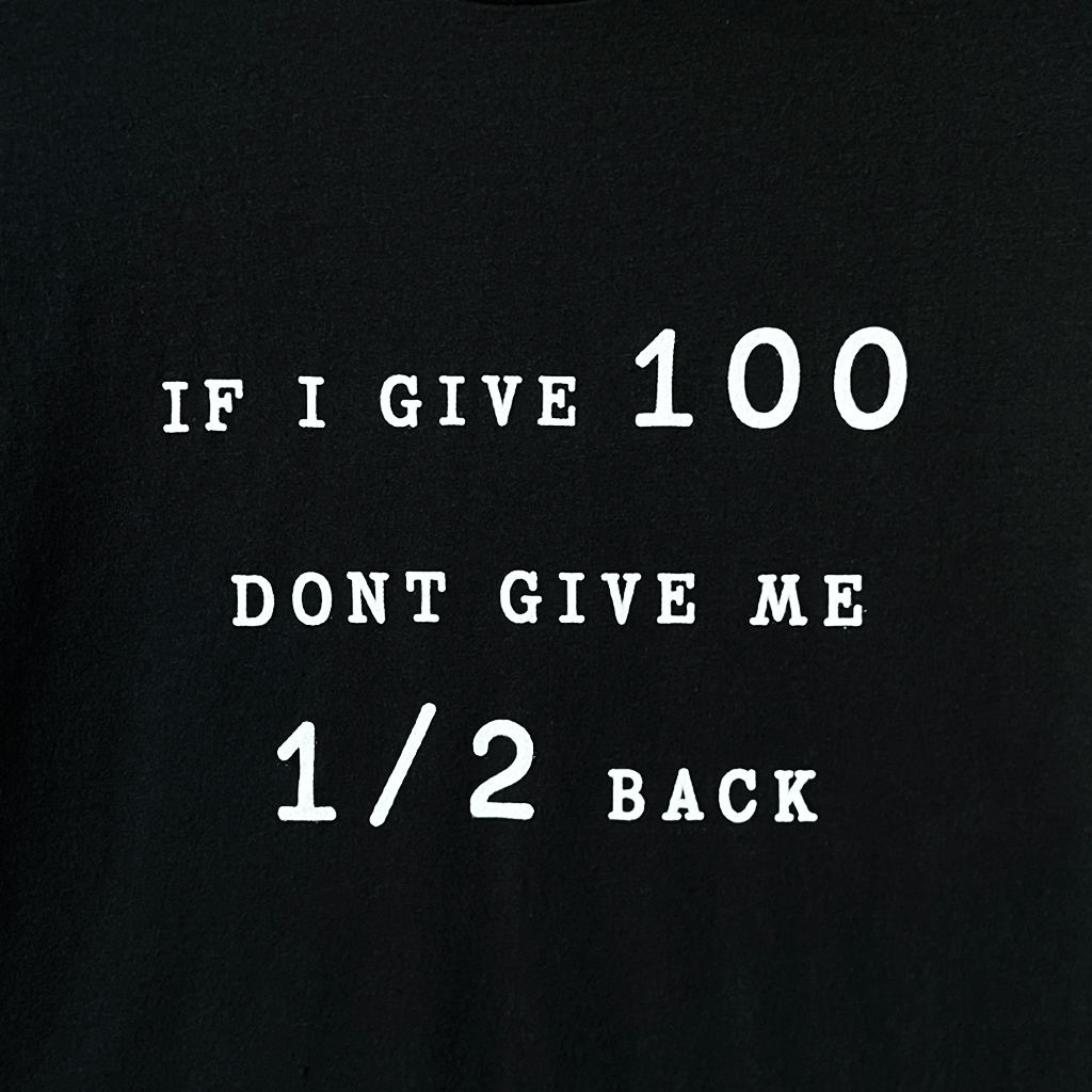 Give 100 Black T-Shirt