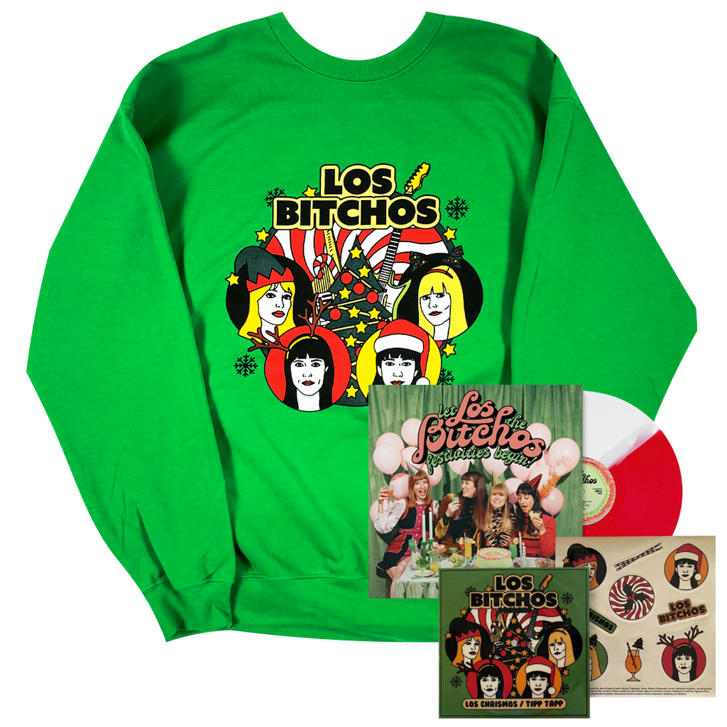 Los Chrismos Red & White Vinyl EP + Chrismos Sweatshirt Irish Green