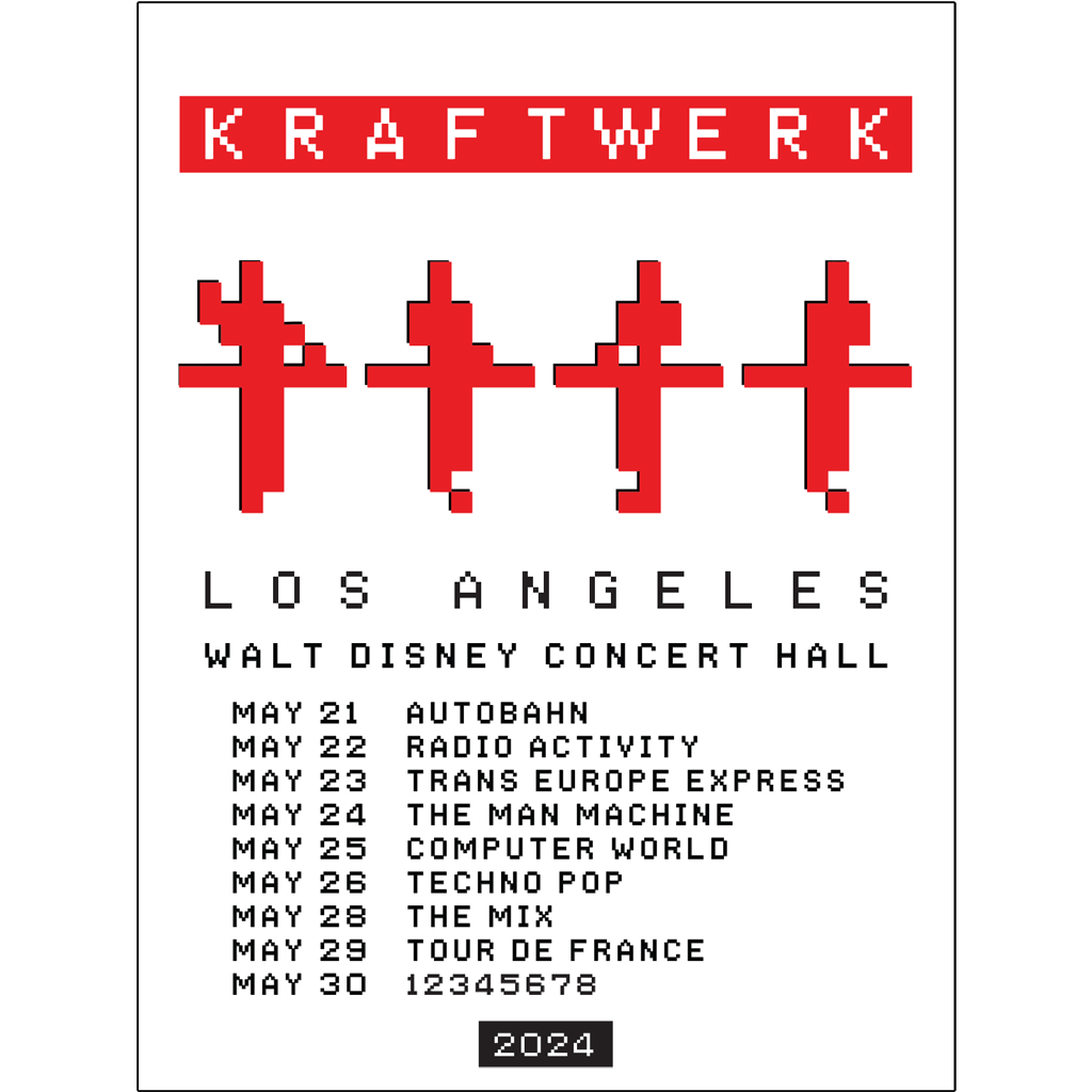 Kraftwerk Los Angeles White Poster
