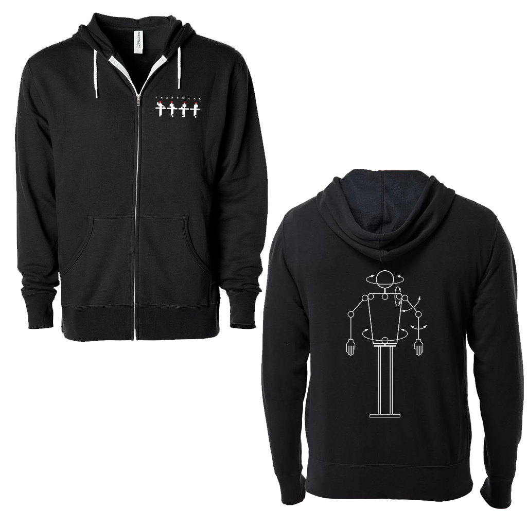 Embroidered Robot Black Hoodie