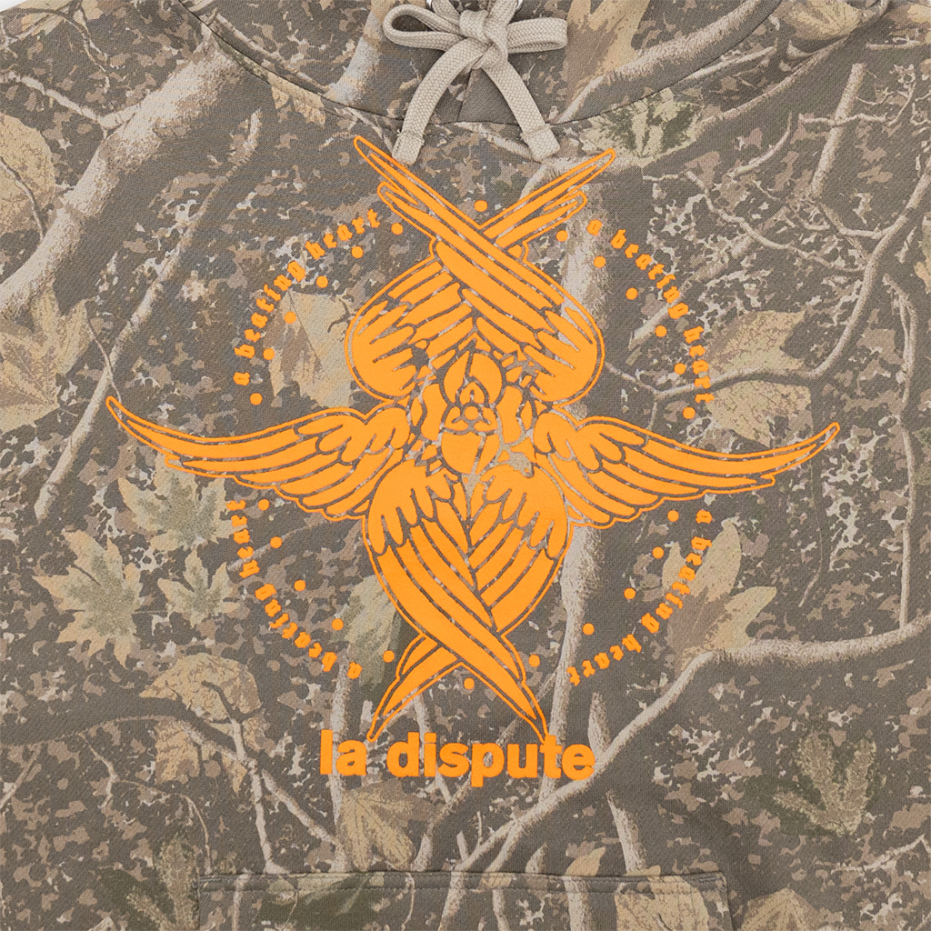 "a beating heart" camo hood
