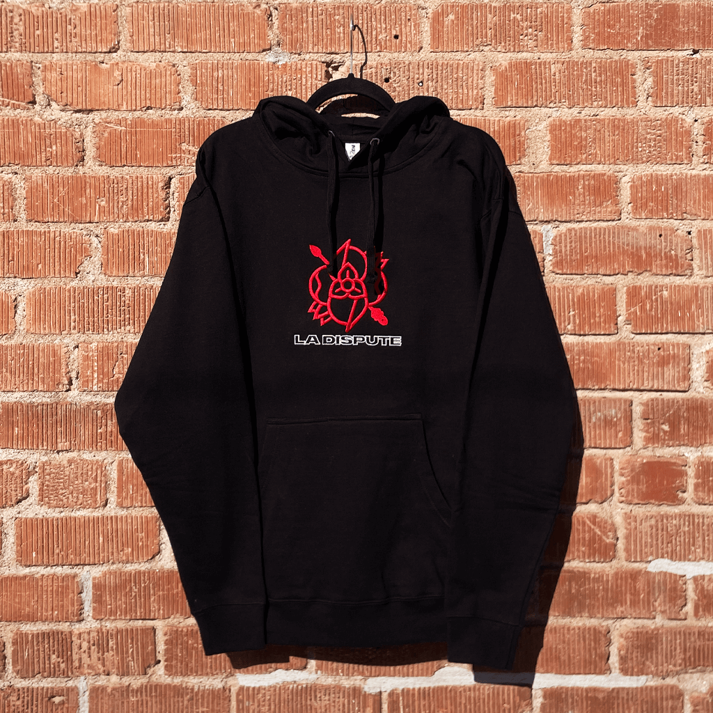 Embroidered Logo Black Hoodie