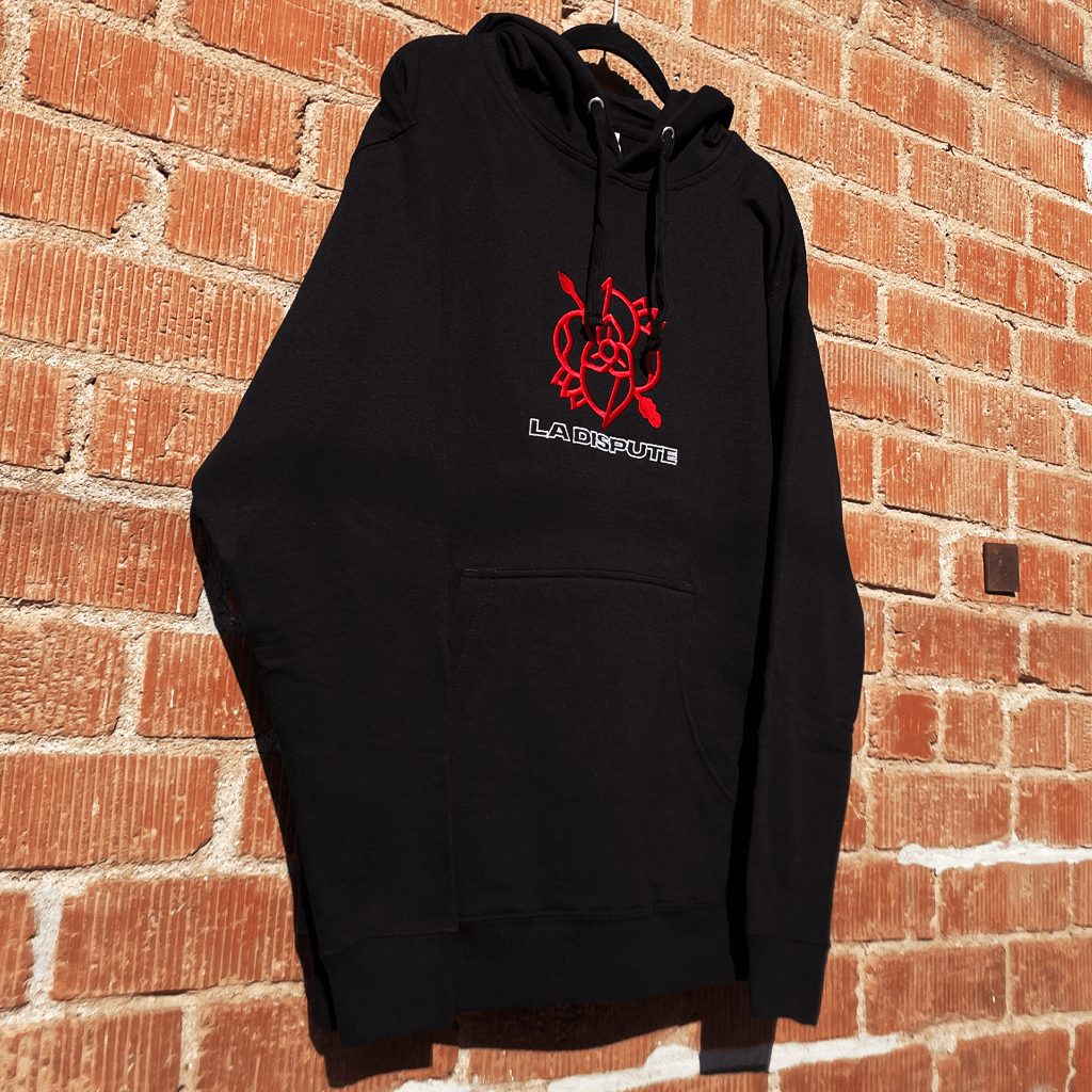 Embroidered Logo Black Hoodie