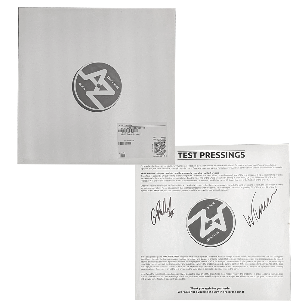 Signed The Heavy Heavy ‘Live’ Test Press Vinyl