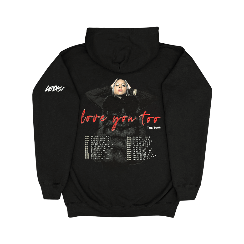 Love You Too Tour Black Zip Up Hoodie
