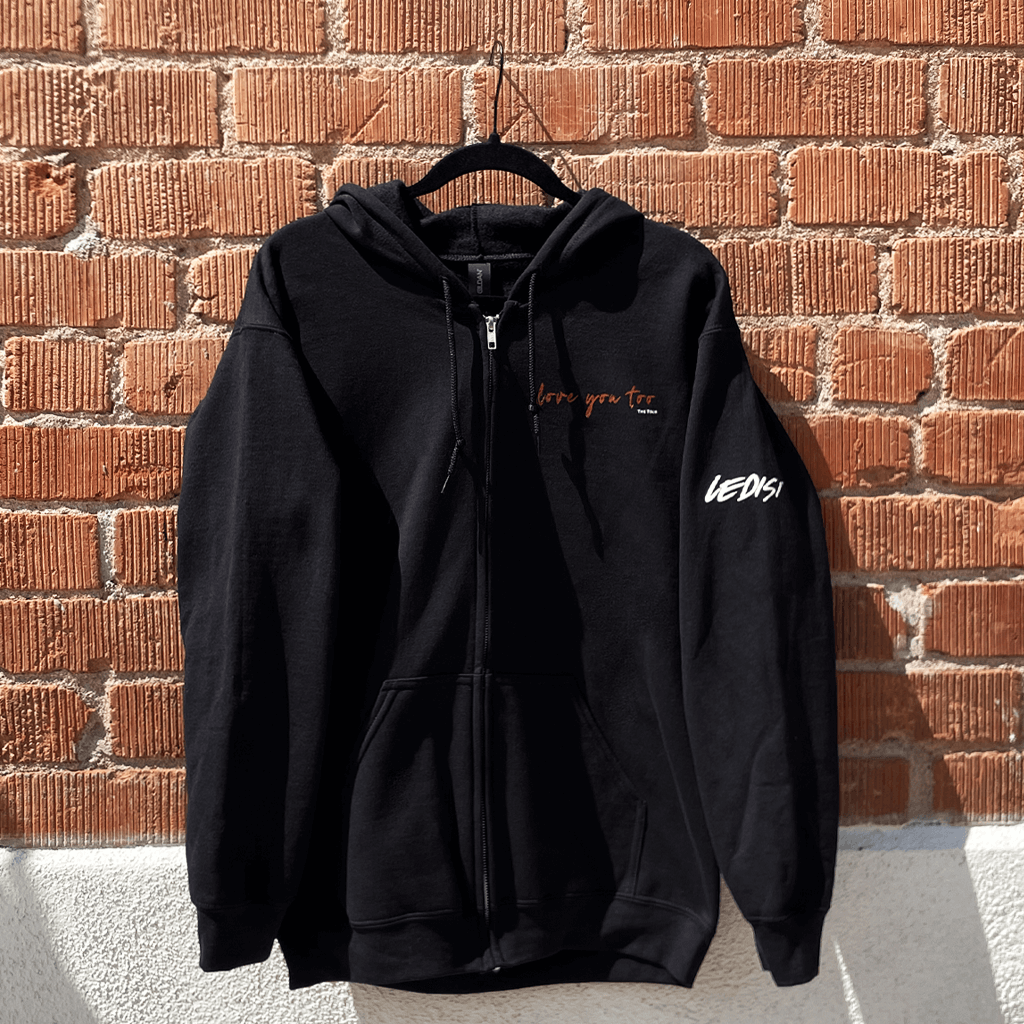 Love You Too Tour Black Zip Up Hoodie