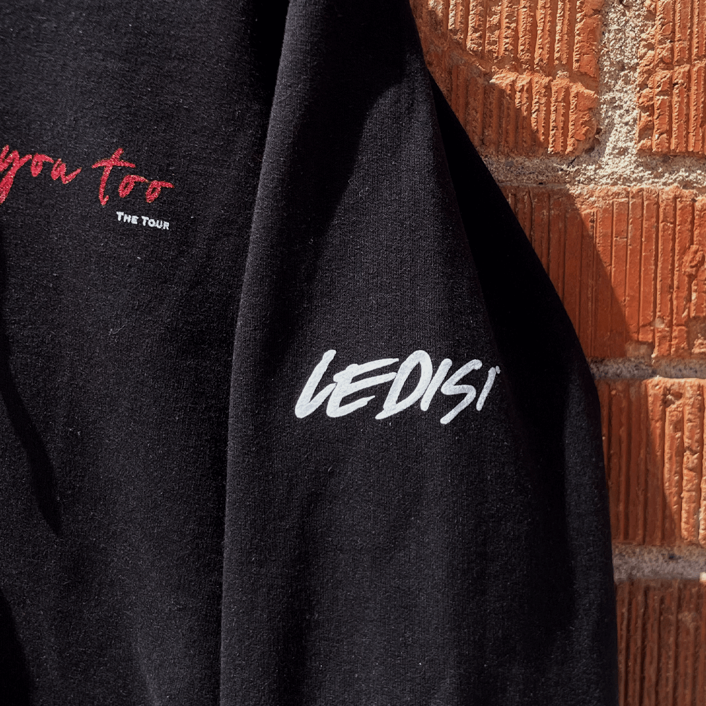 Love You Too Tour Black Zip Up Hoodie