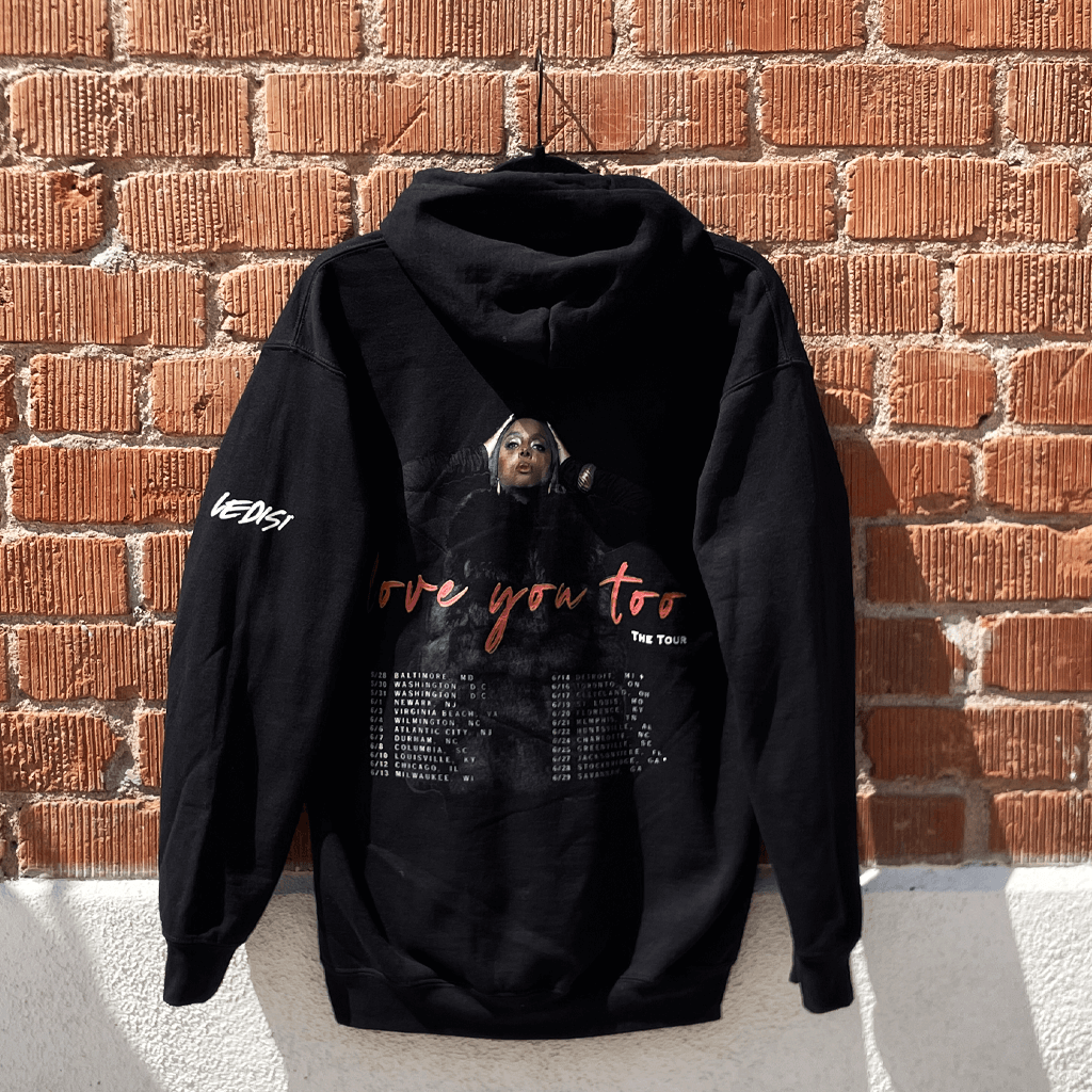 Love You Too Tour Black Zip Up Hoodie