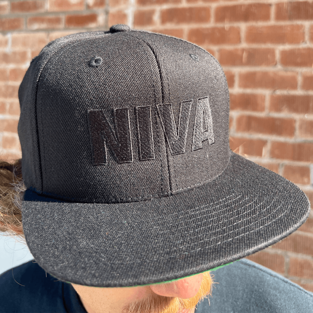 NIVA Embroidered Black Hat