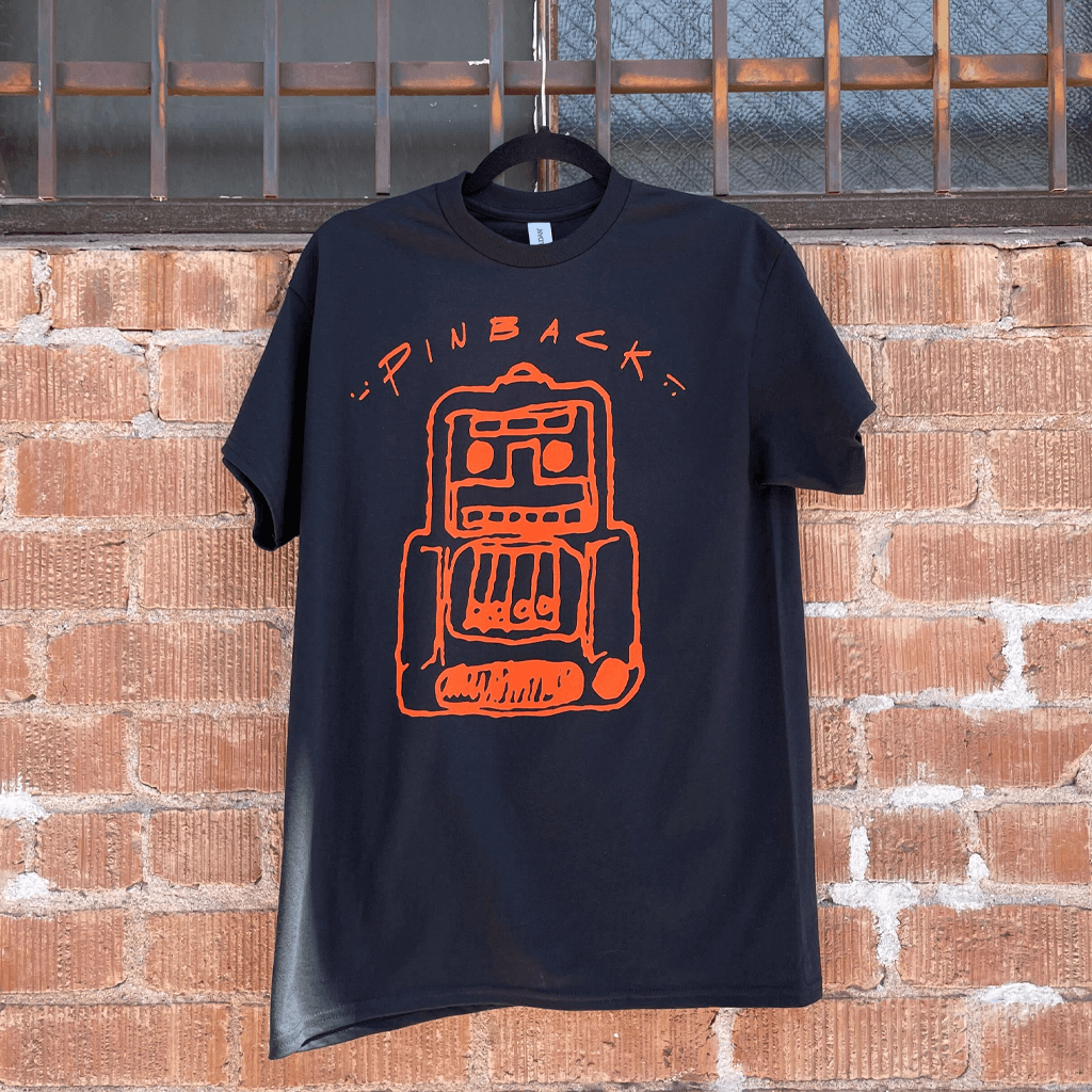 Orange Robot Black T-Shirt