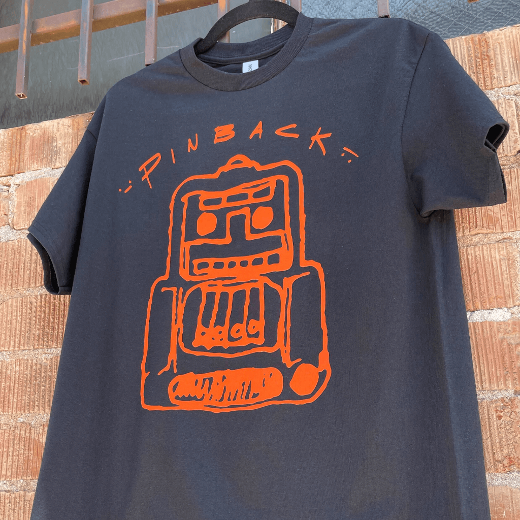 Orange Robot Black T-Shirt