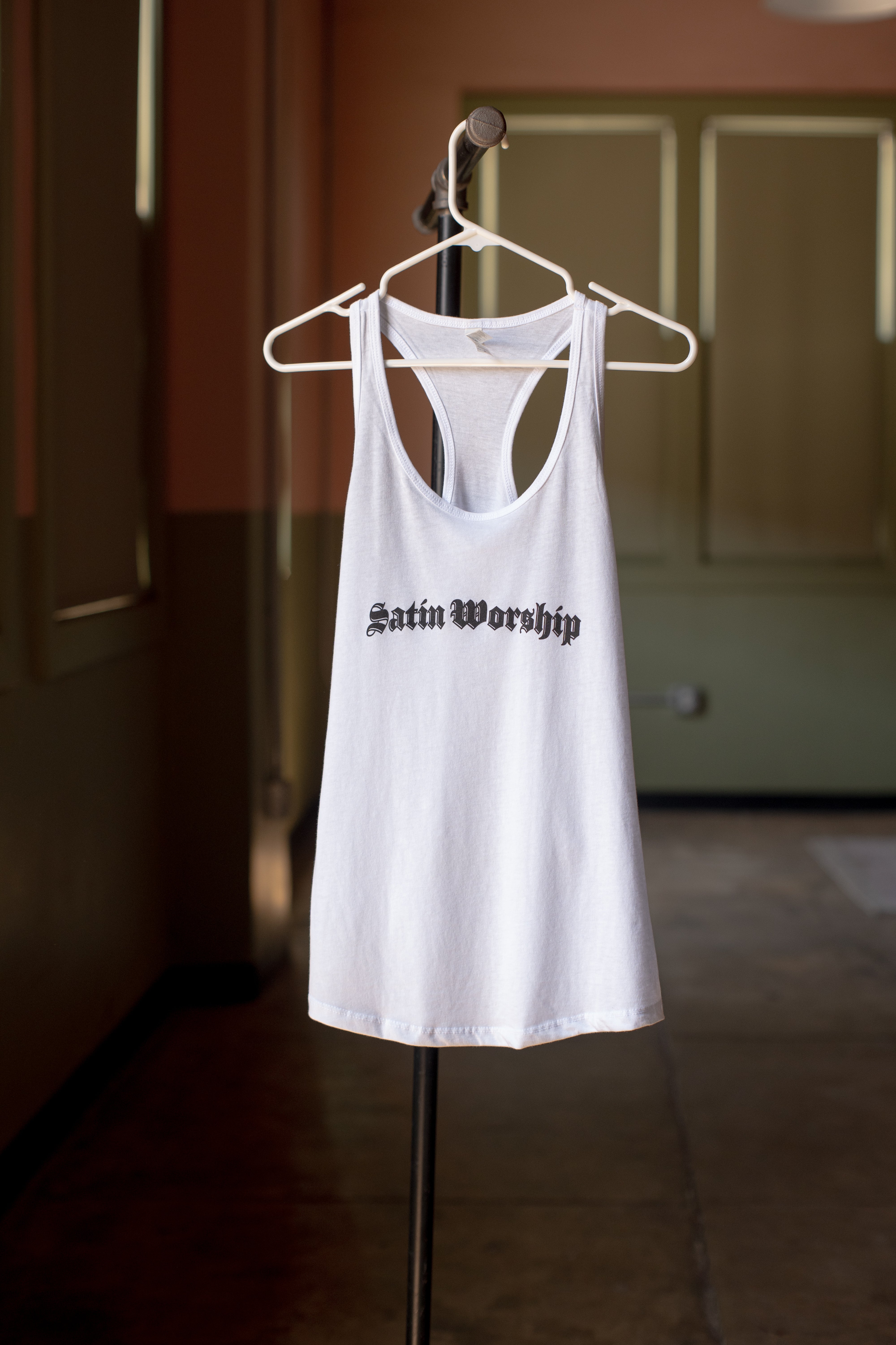 Satin Worship White Tank Top