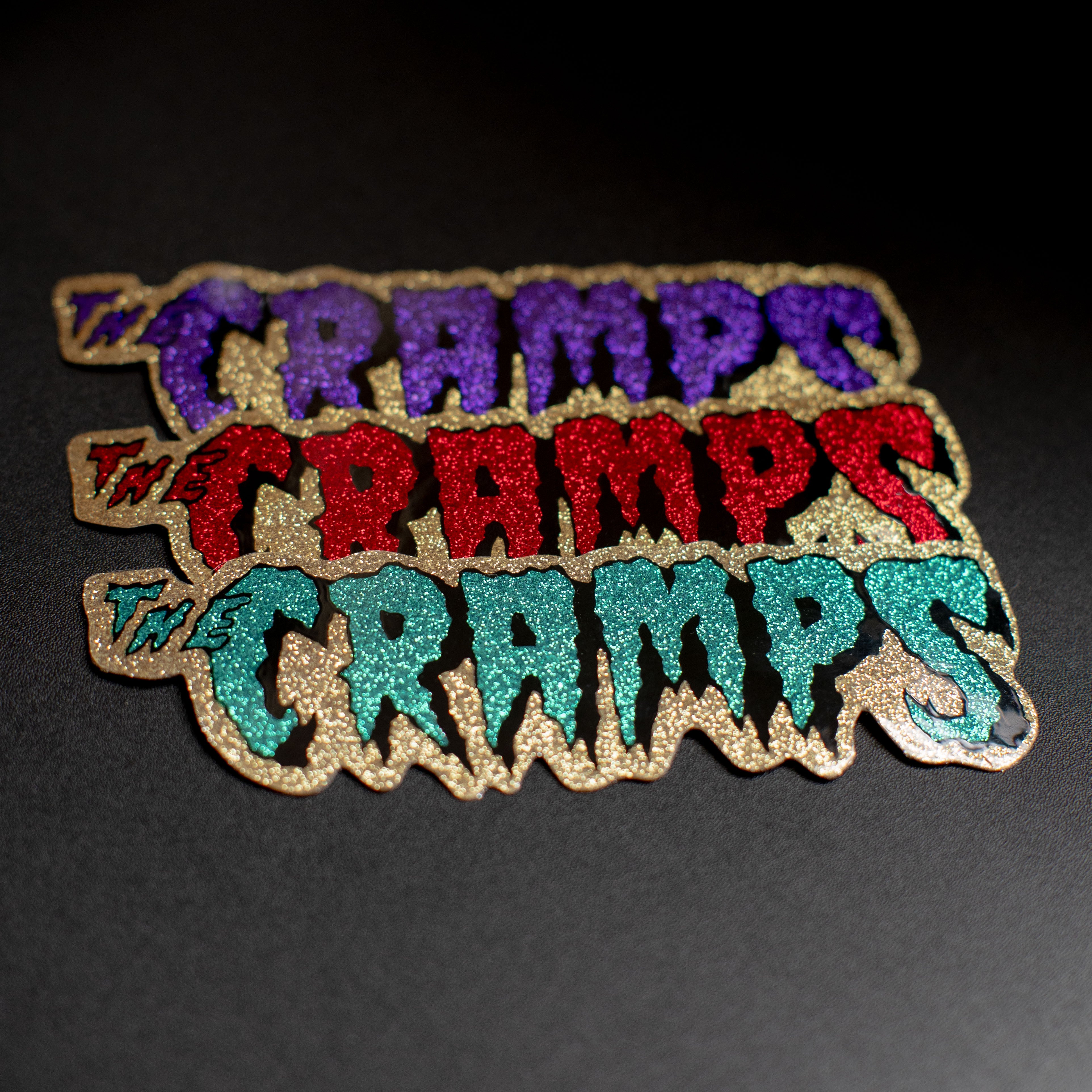 Red/Gold Glitter Logo Sticker