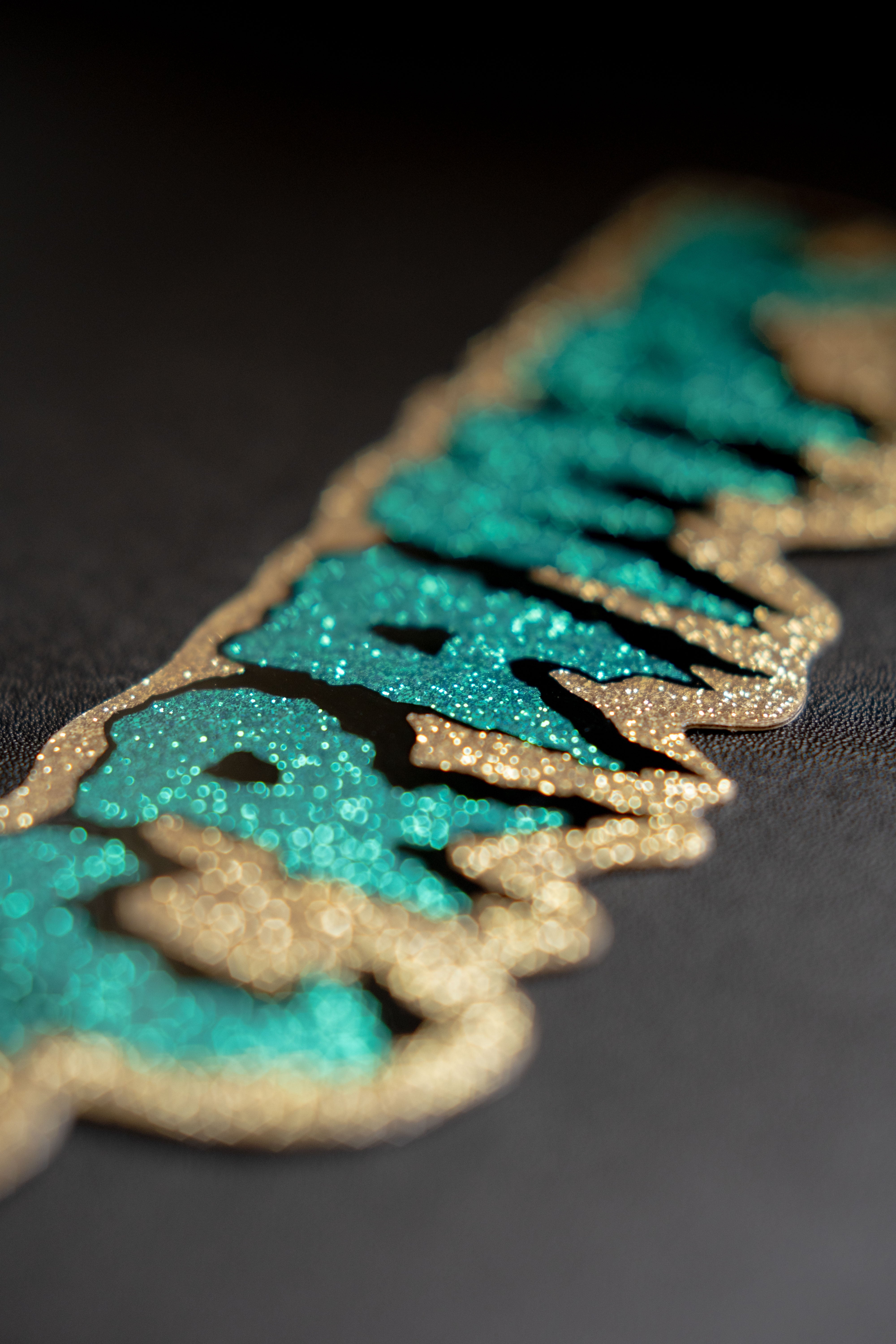 Green/Gold Glitter Logo Sticker