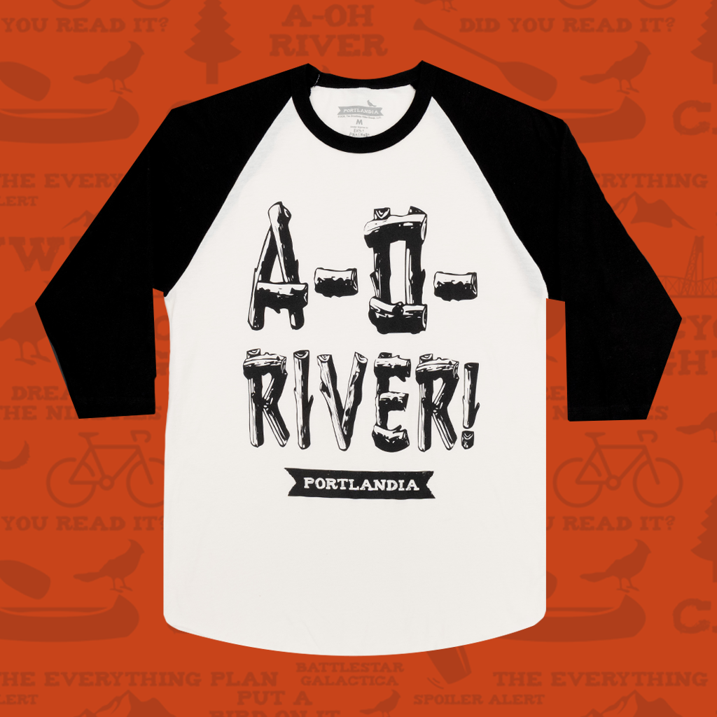 A-O-River Vintage White/Black Raglan Shirt