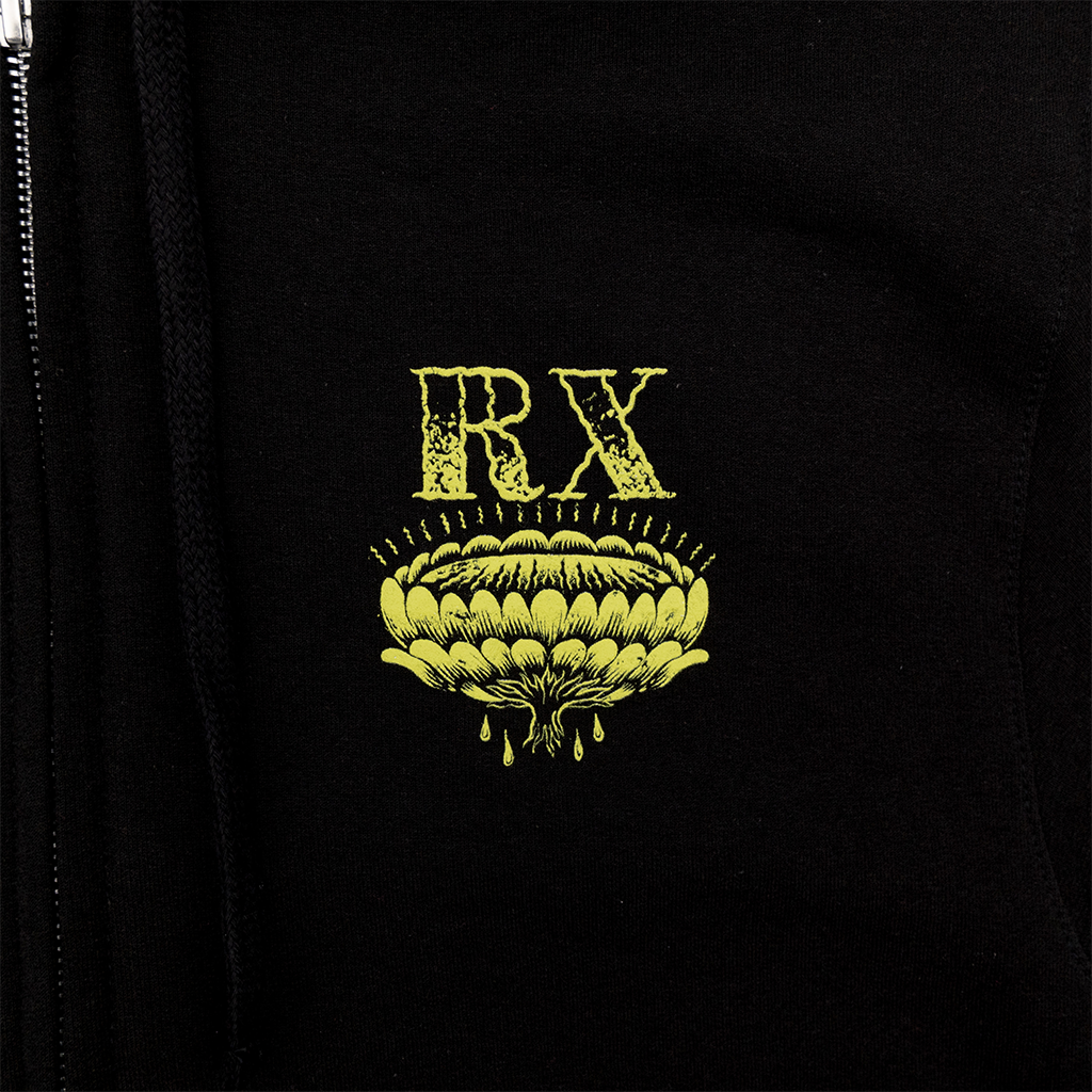 Bloom Black Zip Up Hoodie