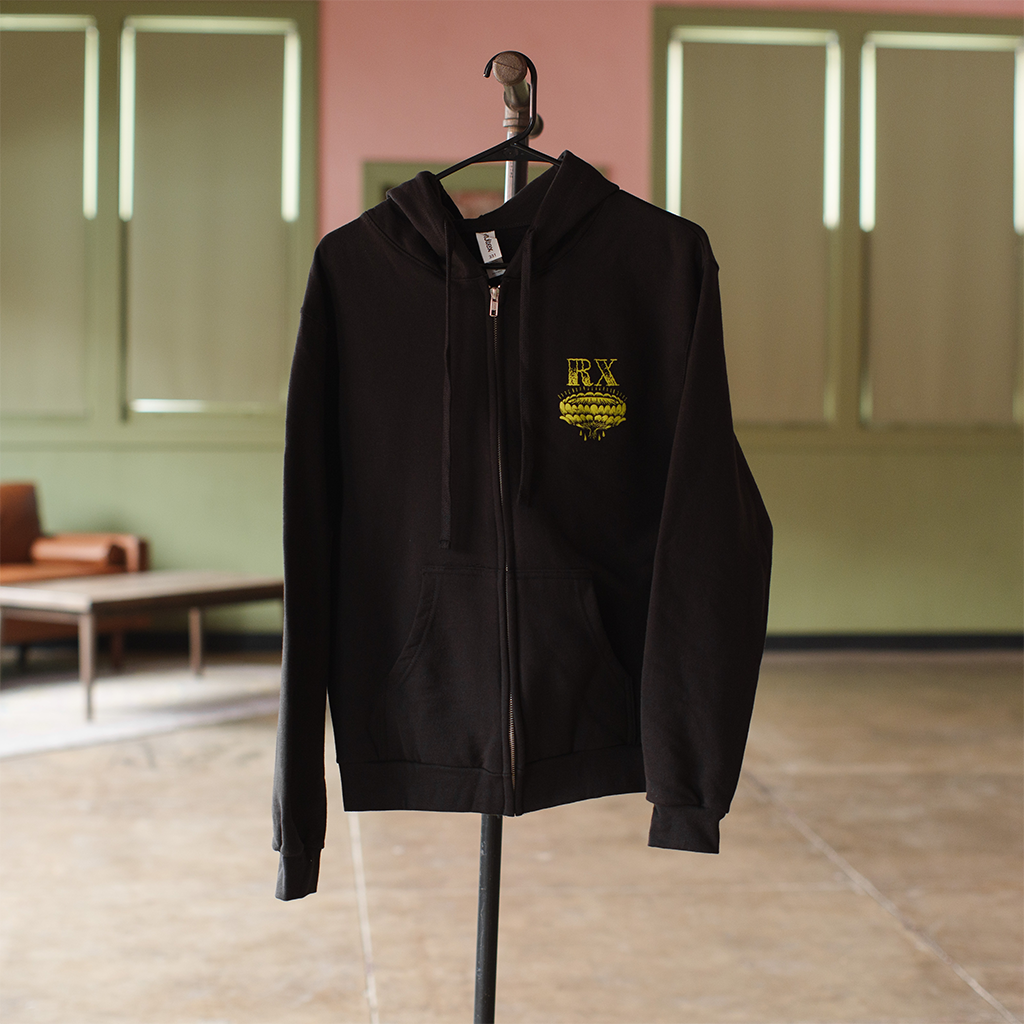 Bloom Black Zip Up Hoodie