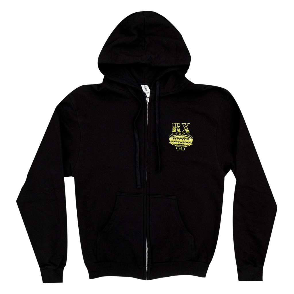 Bloom Black Zip Up Hoodie