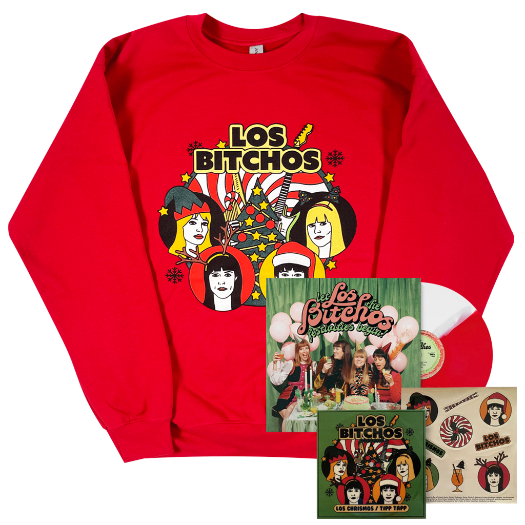 Los Chrismos Red & White Vinyl EP + Chrismos Sweatshirt Cherry Red
