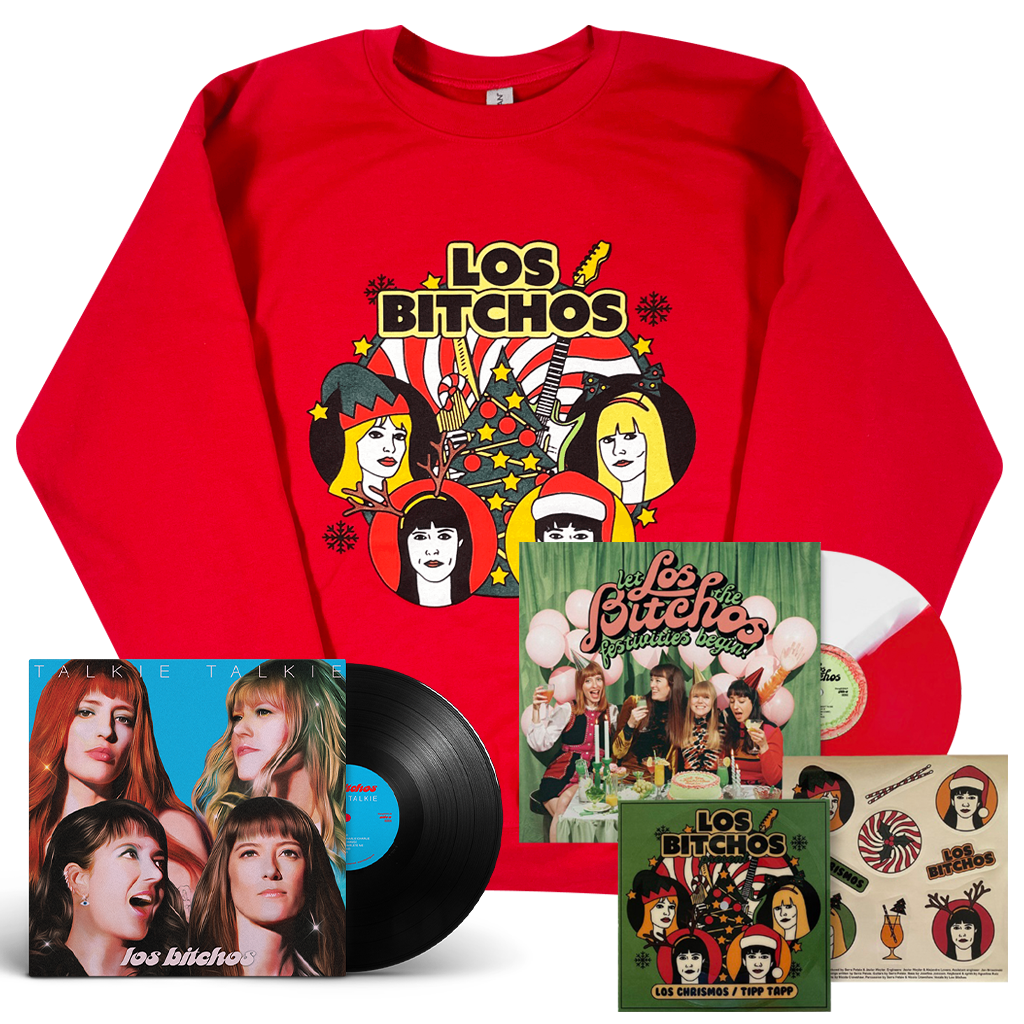Los Chrismos Red & White Vinyl EP + Talkie Talkie Black Vinyl + Chrismos Sweatshirt Cherry Red