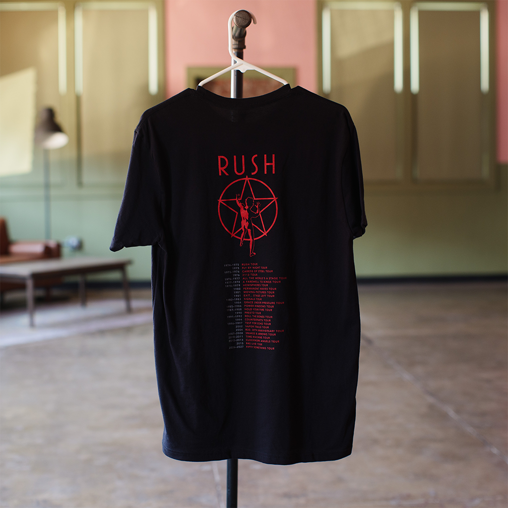 All the World's an Album — Official Rush Tour History Shirt