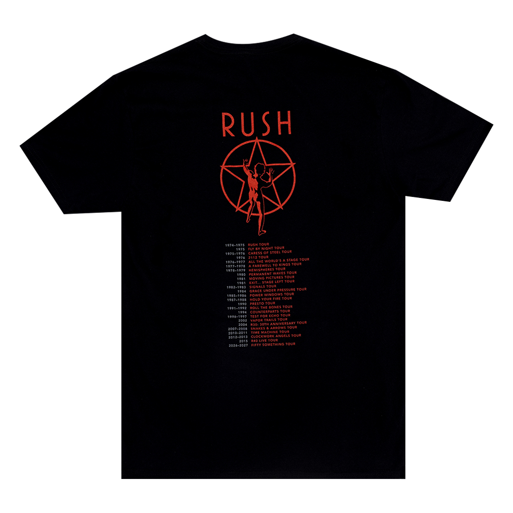All the World's an Album — Official Rush Tour History Shirt