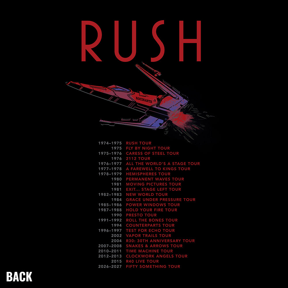 Official 2112-Themed Rush Tour History Tee