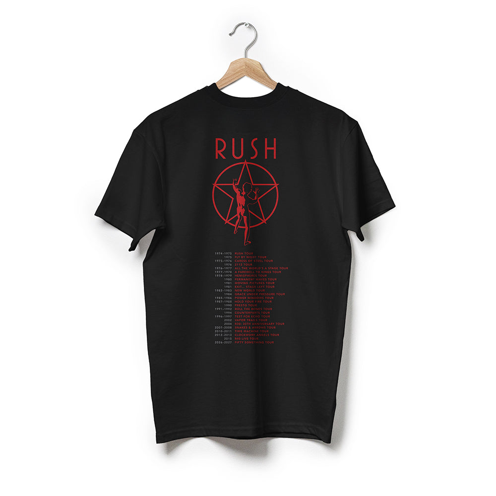 All the World's an Album — Official Rush Tour History Shirt