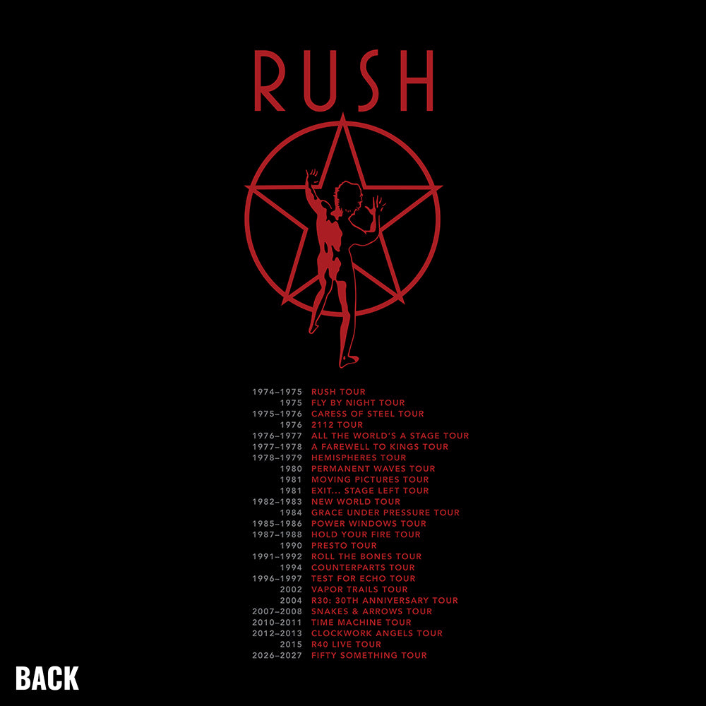 All the World's an Album — Official Rush Tour History Shirt