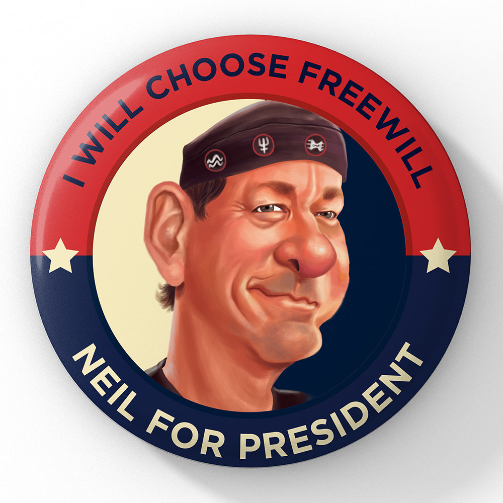 Neil Peart for President! 3-Inch Button - Official Rush Merch