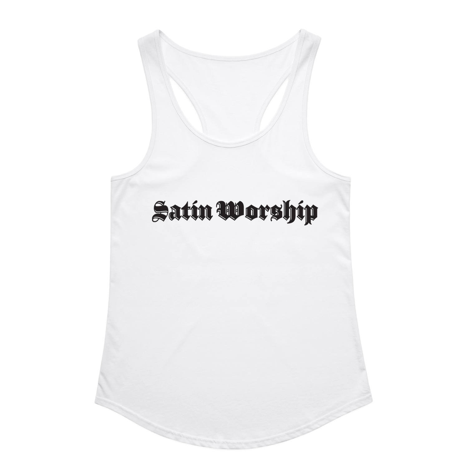 Satin Worship White Tank Top