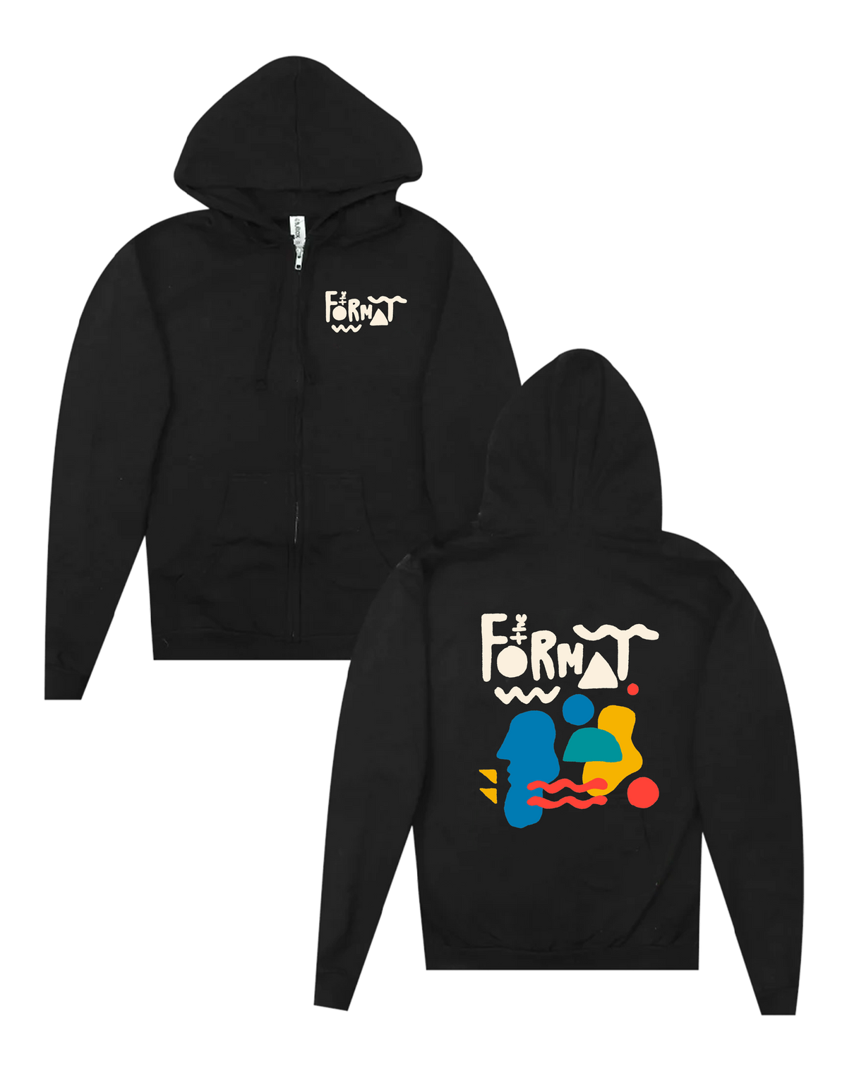 Shapes Black Zip Hoodie