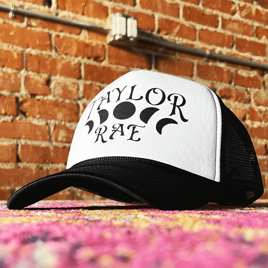 Moon Phase White/ Black Trucker Hat