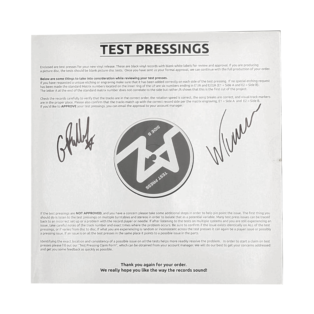 Signed One Of A Kind Test Press Vinyl