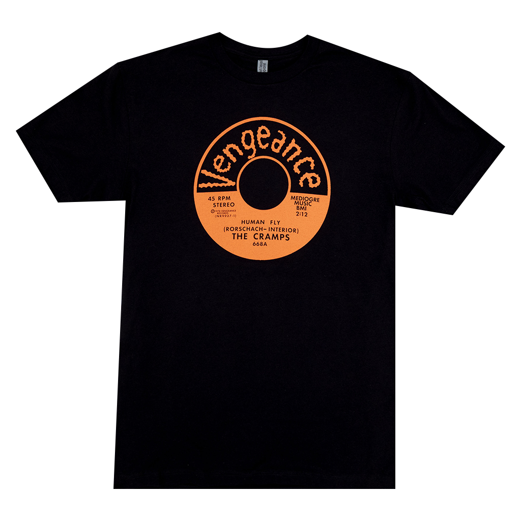 Vengeance Orange 45 RPM Human Fly Black T-Shirt