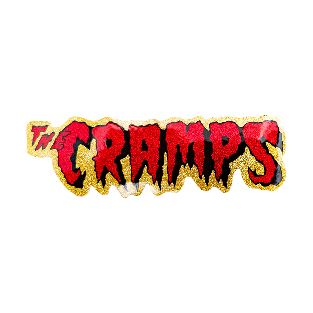 Red/Gold Glitter Logo Sticker
