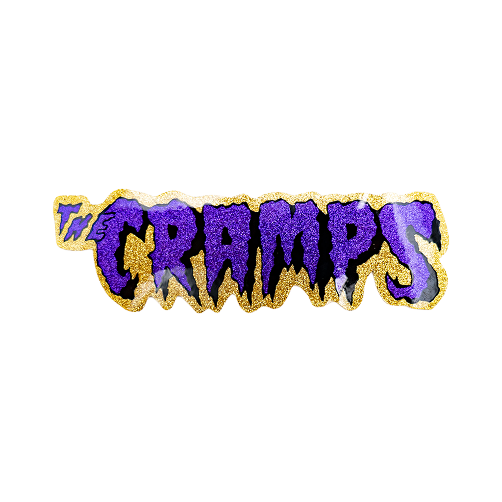 Purple/Gold Glitter Logo Sticker