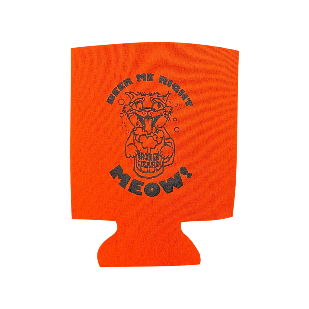 Beer Me Right Meow! Orange Koozie